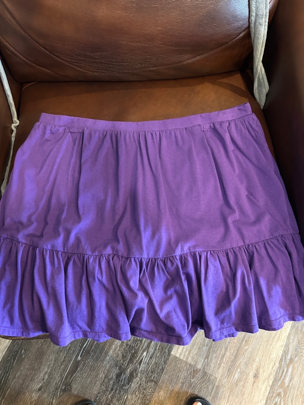 Girls’ Lands' End Purple Tiered Skater Skort